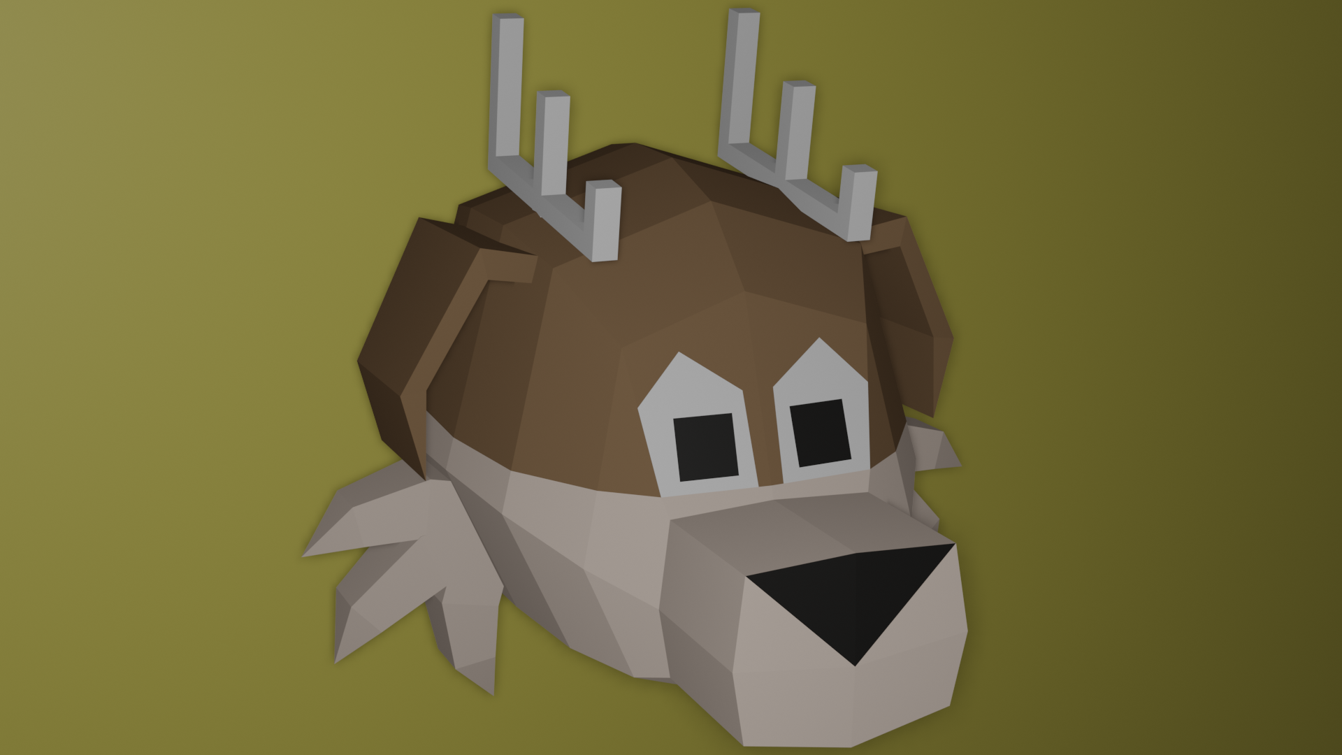 A polygonal version of Marshal, Mars Pupbrained's fursona