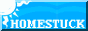 A distinctive sun design on a blue background with the Homestuck text logo in white